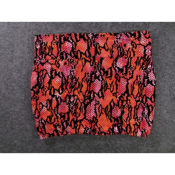 Dots Skirt Women Large Orange Pink Mini Bodycon Stretch Animal Print  Tube Waist - Picture 1 of 9